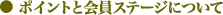 ポイントと会員ステージについて　