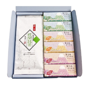【ギフト 通販】富士山ようかんと深蒸し茶セット 天下一100g・富士山ようかん6個入り